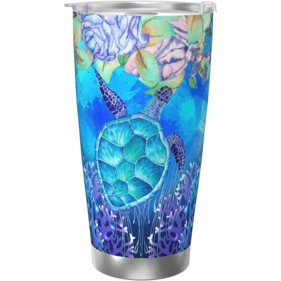 Sea Turtle Gifts for Women, Beach Gifts Turtle Decor Tumbler 20 OZ Travel Coffee Mug