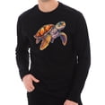 thumbnail image 1 of Sea Turtle Graphic Design Unisex Ring Spun Cotton Premium Long Sleeve T-shirt - Black 2XL, 1 of 4
