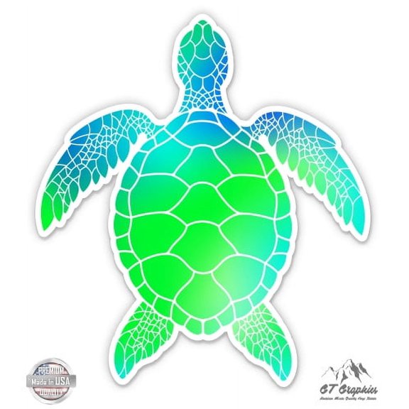 Sea Turtle Green - 12" Vinyl Sticker Waterproof Decal