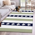 thumbnail image 1 of Sea Turtle Green Stripes Washable Area Rugs 2.7'x5', Black White Green Stripe Decor Low Pile Throw Living Room Rug Non-Slip Sturdy Edge Binding Carpet for Indoor Entryway Bedside Kitchen, 1 of 9