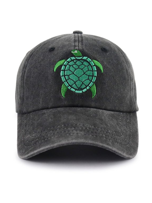 Sea Turtle Hat for Women Men, Funny Adjustable Embroidered Wild Animals Baseball Cap