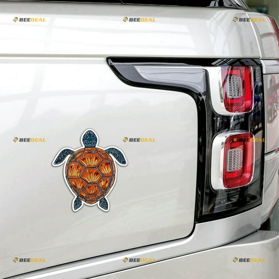 Sea Turtle Hawaii Hawaiian Aloha Car Magnet Red Brown Graphic Magnetic Sticker Decal - 2 Pack Glossy 4" - for Truck Door Fridge Reusable Waterproof