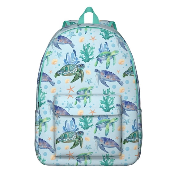 Sea Turtle Hawaiian Ocean Travel Backpack – Durable Oxford Material Pattern Backpack with Large Capacity, Anti-theft Features, Comfortable Carrying for Students, Travelers, and Outdoor Activities