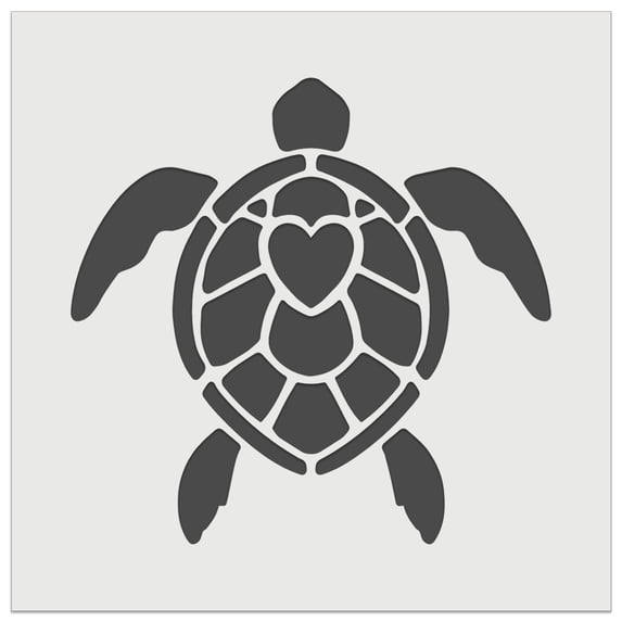 Sea Turtle Heart in Shell DIY Cookie Wall Craft Stencil - 5.5 Inch