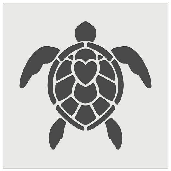 Sea Turtle Heart in Shell DIY Cookie Wall Craft Stencil - 5.5 Inch