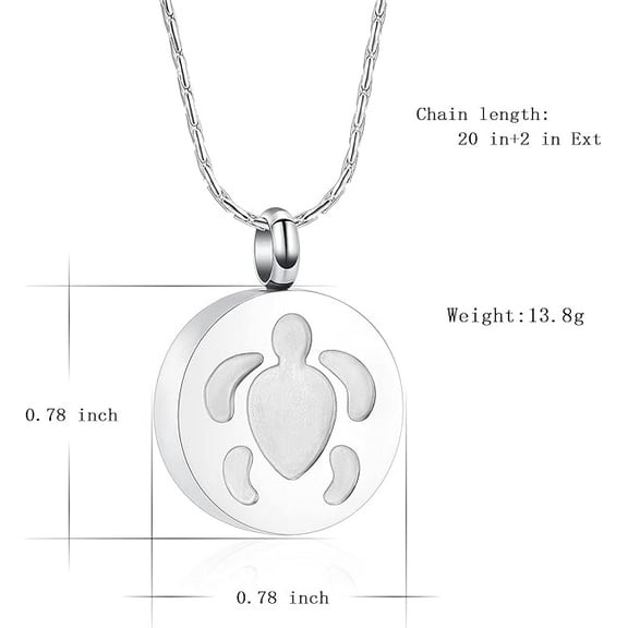 Sea Turtle Keepsake Cremation Jewelry for Ashes Circle Ashes Pendant for Men Women Memorial Necklace Keepsake Jewelry