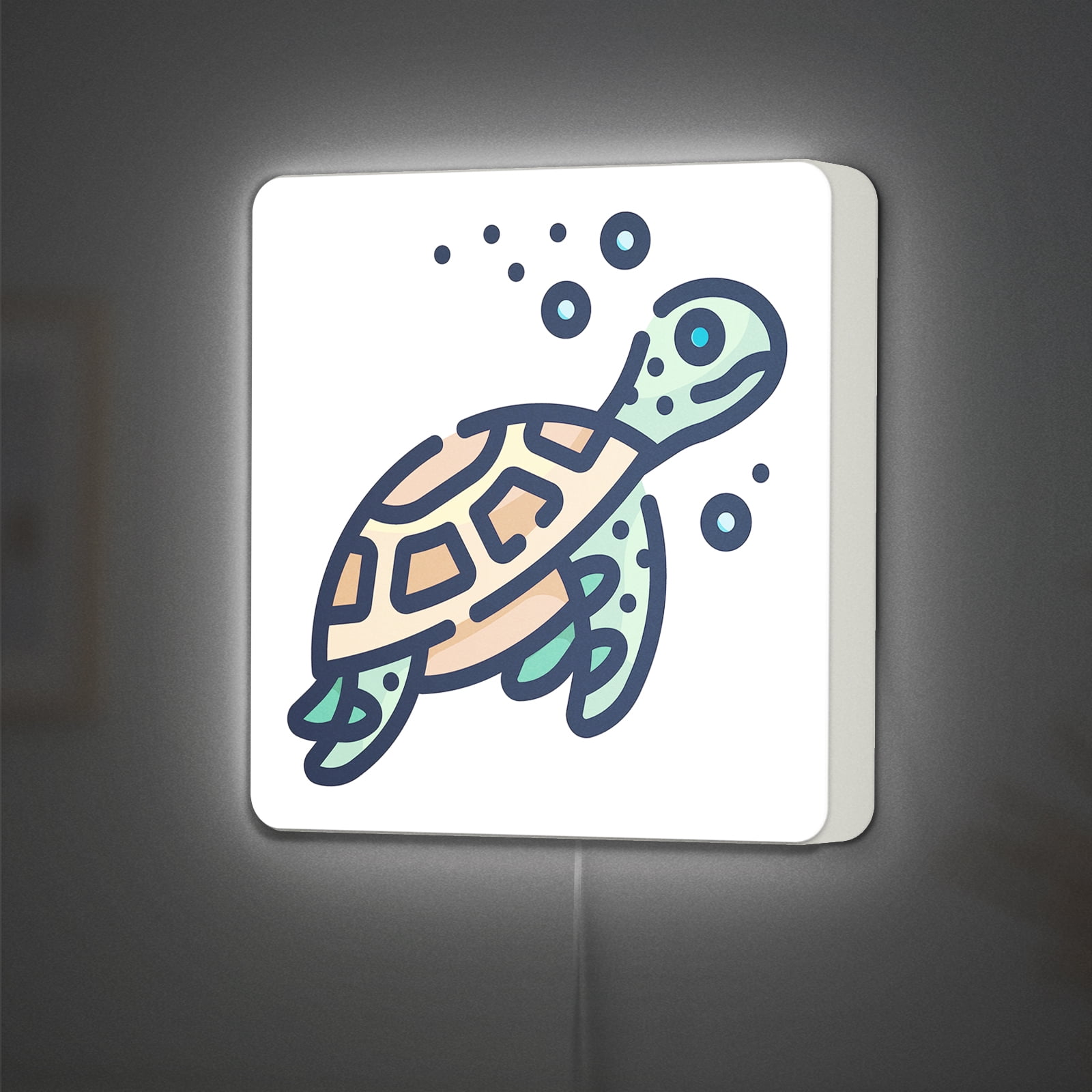 Sea Turtle LED Lightbox - Aquatic Sea Life Fauna Decor, Custom Led Sign ...