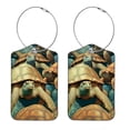 thumbnail image 1 of Sea Turtle Luggage Tag, Travel Tags, Handbag Tag - Square PU Leather 2 Pack with Privacy Cover and Stainless Steel Ring - Suitable for Travel, Backpack, Handbag [Amazon Approved], 1 of 7