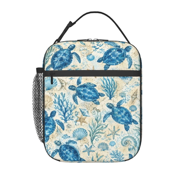 Sea Turtle Lunch Bag Reusable Thermal Lunch Box with Handle for Women and Men