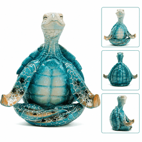 Sea Turtle Meditation Yoga Decor, Zen Yoga Resin Sea Turtle Figurine, Ocean Tortoise Shell Decor, Coastal Beach Decorations for Home, Beach Room Decor, Meditation Sea Turtle Gifts for Office Bedroom