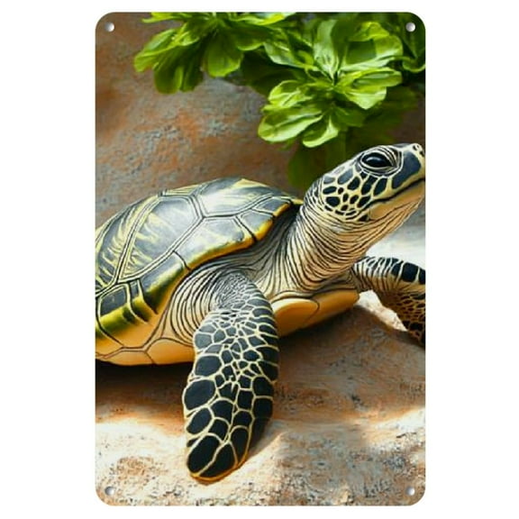 Sea Turtle Metal Wall Art, 12x8 inch - Migration and Sandy Beach Scene, Perfect Christmas Gift for Home, Bedroom, Living Room, or Office Decor, Christmas Decor, Perfect for Room Decor