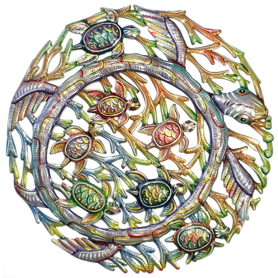 Sea Turtle Metal Wall Art Croix des Bouquets