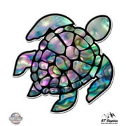 Sea Turtle Natural Shell Pearl Texture Green Purple - 5 Vinyl Sticker - For Car Laptop I-Pad - Waterproof Decal