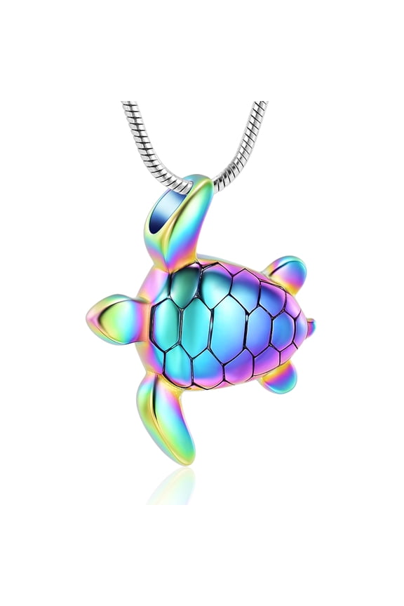 Sea Turtle Necklace Urns for Cremation Ashes Urn Necklace Lockets for Human Ashes Pet Ashes Holder Pendent for Ashes and Chain