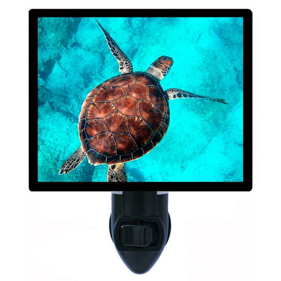 Night Light - Beautiful Sea Turtle. | Sea Turtle Theme, Includes Free Switchable Insert, 4W Bulb, E12 Base