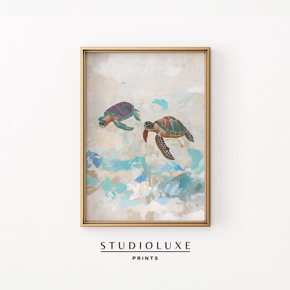 Sea Turtle Nursery Pastel Ocean Animal Poster Unframed Paper Print
