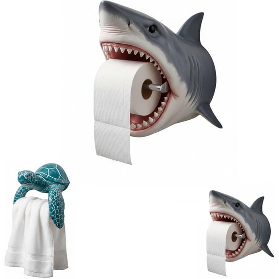 Sea Turtle Ocean 3D Toilet Paper Holder for BathroomShark