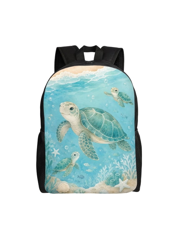 Sea Turtle Ocean Backpack Full Front Print Travel Laptop Bag for Men and Women