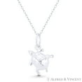 thumbnail image 1 of Sea Turtle Ocean Sealife Charm 3D 23x13mm (0.9x0.5in) Pendant & Chain Necklace in .925 Sterling Silver, 1 of 1