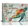 thumbnail image 1 of Sea Turtle Ocean Wall Art Inspirational Quotes Pictures Wall Decor Nautical Beach Canvas Painting Print Artwork Modern Home Decor Framed for Living room Bedroom Bathroom 12''''X16'''', 1 of 6