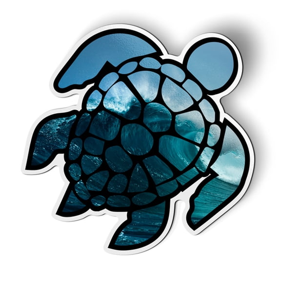 Sea Turtle Ocean Waves Surf - 5.5" Magnet for Car Locker Refrigerator