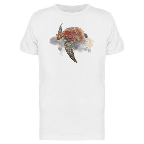 Sea Turtle On Beach Painting Tee Men's -Image by Shutterstock