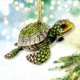 thumbnail image 1 of Sea Turtle Ornament – Rhinestone Enamel Turtle Christmas Tree Holiday Decoration, 1 of 7