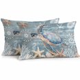 thumbnail image 1 of Sea Turtle Outdoor Pillow Covers Pack of 2 Coral Starfish Coral Marine Life Waterproof Throw Pillow Covers Decorative Cushion Cases for Patio Garden Tent Balcony Couch 20x12 inch, 1 of 8