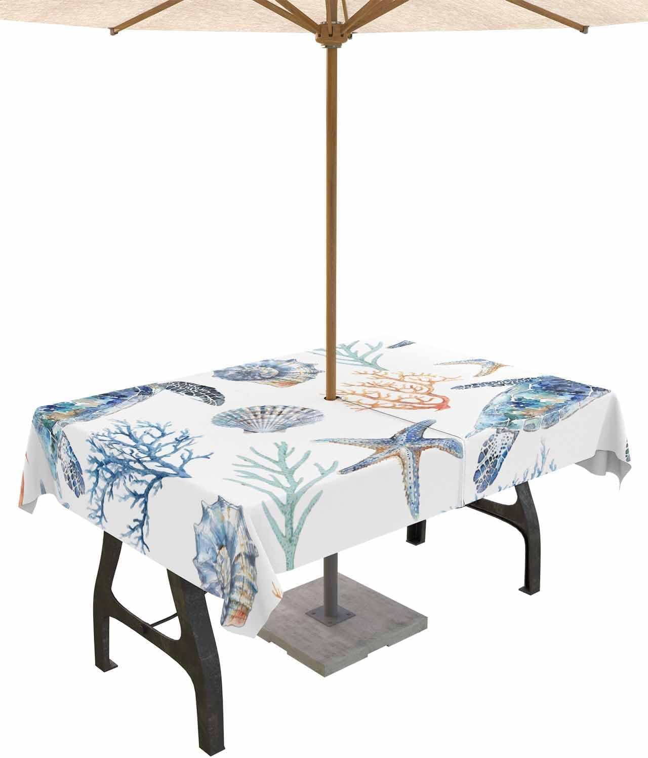 Sea Turtle Outdoor Tablecloth 60x60 Inch Square Dining Table Cover