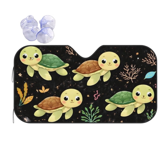 Sea Turtle Pattern Car Windshield Sun Shade Universal Fit Auto Sun Visor Protector