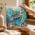 thumbnail image 1 of Sea Turtle Pearl Diamond Art Kit, Ocean Animal Diamond Painting with Pearl Rhinestones, 11.8 in DIY Home Decor Craft for Adults, 1 of 4