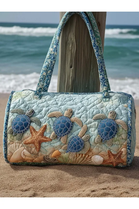 Sea Turtle Quilted Duffle Bag