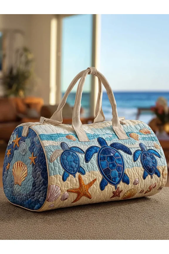 Sea Turtle Quilted Duffle Bag