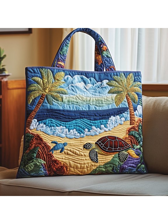 Sea Turtle Quilted Tote Bag