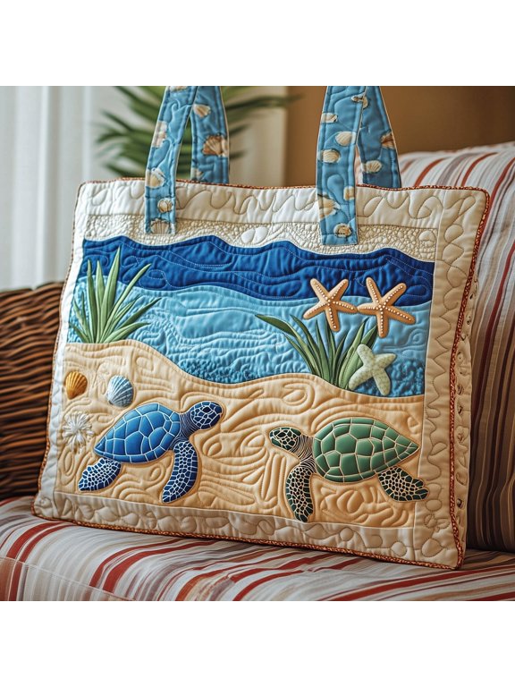 Sea Turtle Quilted Tote Bag