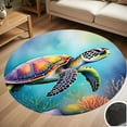 thumbnail image 1 of Sea Turtle Realistic Round Carpet Living Room Bedroom Home Decoration Coffee Table Mat Lounge Rug Chair Mats, 1 of 5