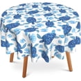thumbnail image 1 of Sea Turtle Round Tablecloth 60 inch,Shell Pearls Watercolor Circle Table Cloth Polyester Waterproof Stain Wrinkle Free Table Cover for Home Kitchen Dining Party Pinic Patio Outdoor Decor, 1 of 6