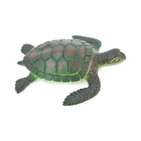Sea Turtle, Rubber, Hand Painted, Turtle Design, Realistic Figure, Educational, Figure, Lifelike, Model, Figurine, Replica, Gift, 2" F591 B35