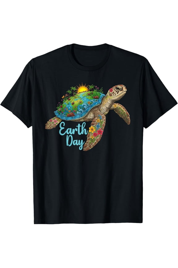 Sea Turtle Save The Earth Planet Women Men Version Two T-Shirt
