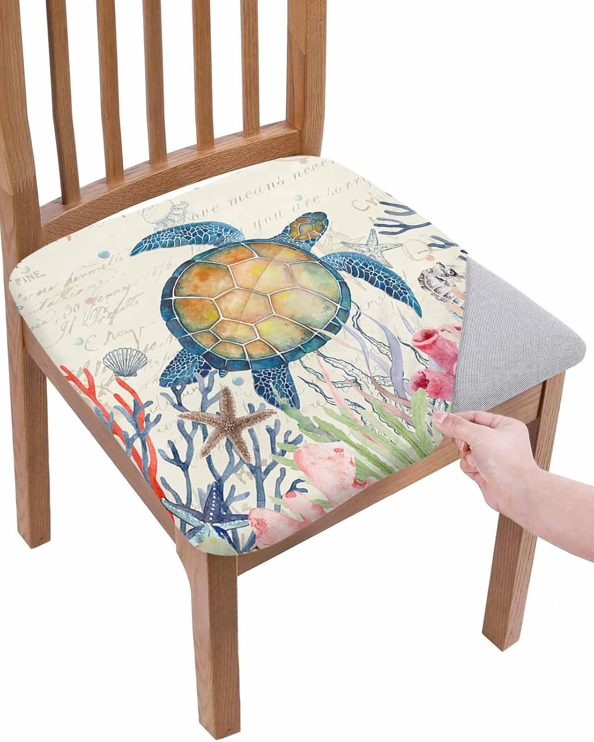 Fresh Look at Sea Turtle Seat Covers For Dining Chairs Summer Beach Coral