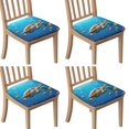 thumbnail image 1 of Sea Turtle Seat Covers for Dining Room Chairs Set Of 4,Stretch Printed Washable Chair Seat Cover with Elastic Ties and Button,Removable Waterproof Couch Cushion Covers, 1 of 6
