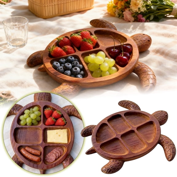Sea Turtle Shaped Serving Platter Decorative Fruit and Dessert Display Plate for Home Kitchen Party