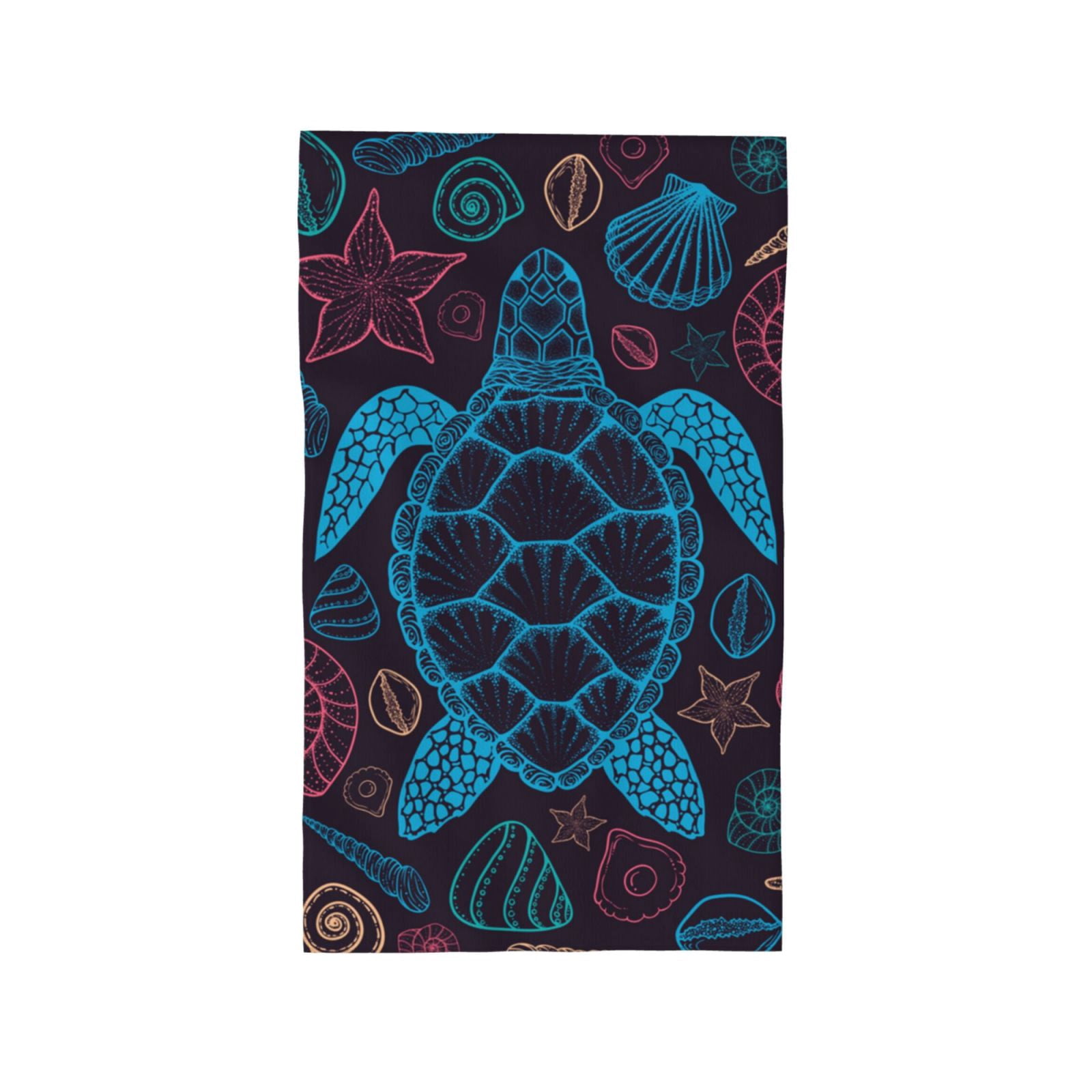 Sea Turtle Shells Starfish 27.5" x 16" Ultra Soft Hand Towel, Face Wash Cloth for Bathroom, Gym, Travel, Pool