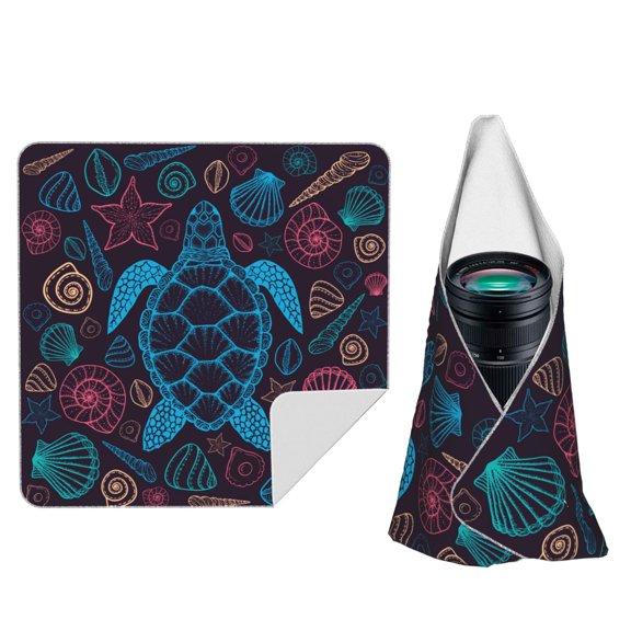 Sea Turtle Shells Starfish Magic Self-Adhesive Camera Wrap, Anti-Scratch & Dust-Proof Protective Equipment Cloth 10x10