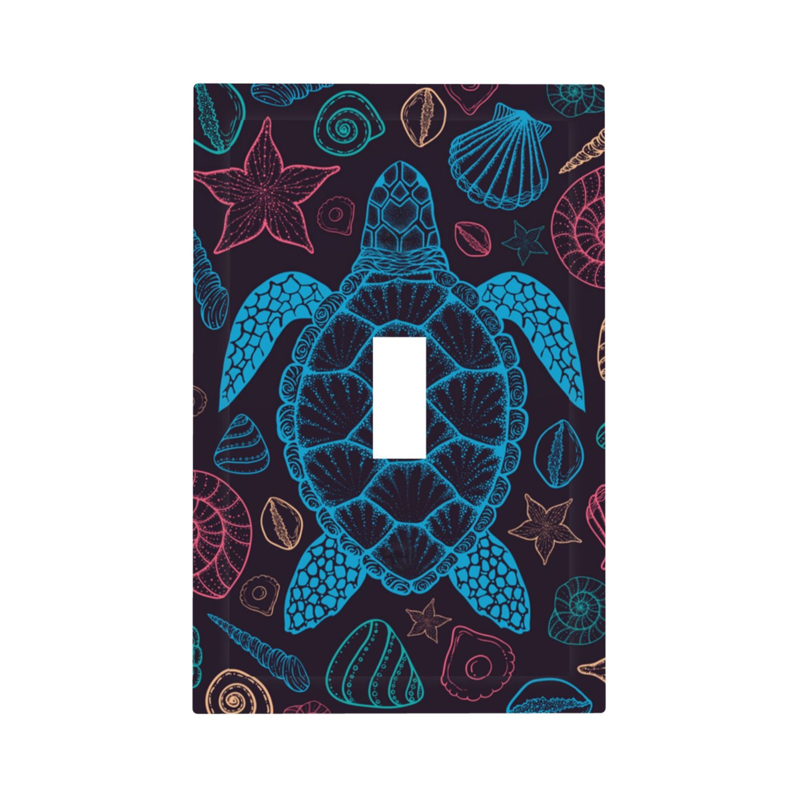 Sea Turtle Shells Starfish Single Toggle Wall Plate 1 Gang Decorative ...
