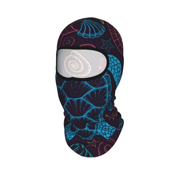Sea Turtle Shells Starfish Unisex Balaclava Ski Mask Full Face Cover for Cold Weather & UV Protection, Breathable Cooling Helmet Liner