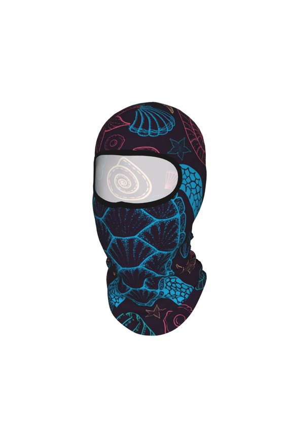 Sea Turtle Shells Starfish Unisex Balaclava Ski Mask Full Face Cover for Cold Weather & UV Protection, Breathable Cooling Helmet Liner