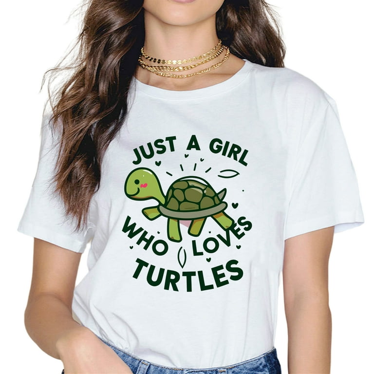 Just A Girl Who Loves Tortoises T-Shirt Funny Tortoise Tee Just A Girl Who Loves Tortoises T-Shirt Funny Tortoise Tee