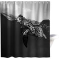 thumbnail image 1 of Sea Turtle Shower Curtain Black and White Beach Theme Nautical Ocean Cute Animal Kids Bathroom Decor Sets with Hooks Waterproof Washable 72Wx72H Grey, 1 of 6