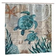 thumbnail image 1 of Sea Turtle Shower Curtain, Blue Ocean Creature Landscape Shower Curtains, Waterproof Curtains for Bathroom Beach Theme Decor 72x72, 1 of 7
